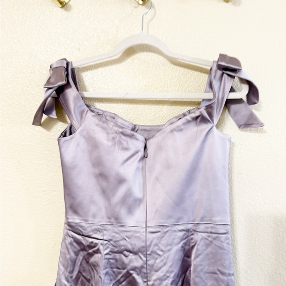 Dress The Population Verona Off the Shoulder Satin Midi Cocktail Dress Large - Picture 6 of 13